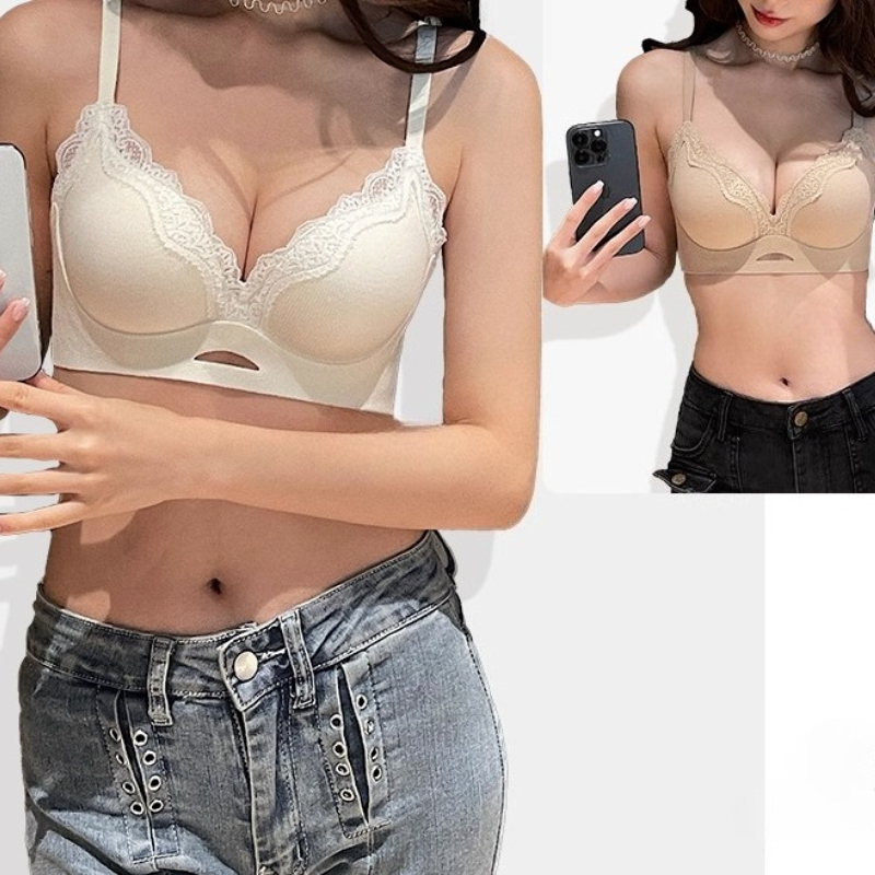 T Shirt Bra Seamless - Elegante coppa AB bralette in pizzo