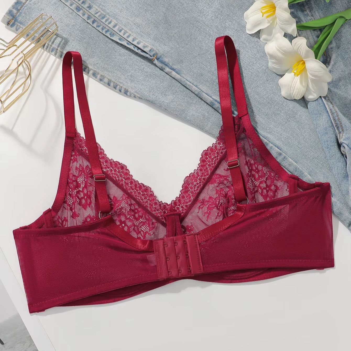 Reggiseno in pizzo rosso trasp - Sheer Bra Lace recensione e prezzo